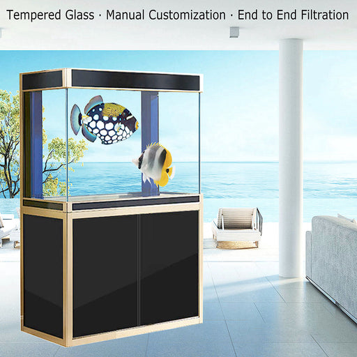 Aqua Dream 100 Gallon Tempered Glass Aquarium Black and Gold [AD-1060-BK] - Aquadream - Ambient Home