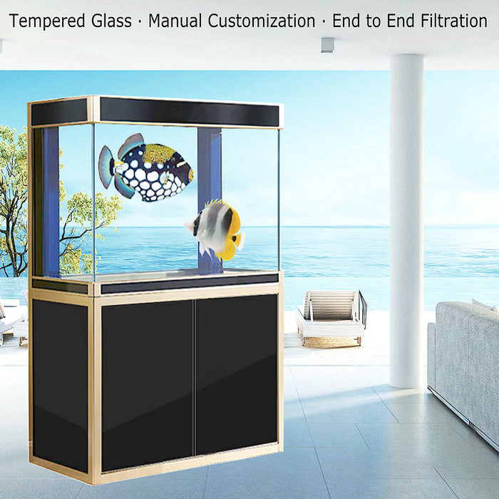 Aqua Dream 100 Gallon Tempered Glass Aquarium Black and Gold [AD-1060-BK] - Aquadream - Ambient Home