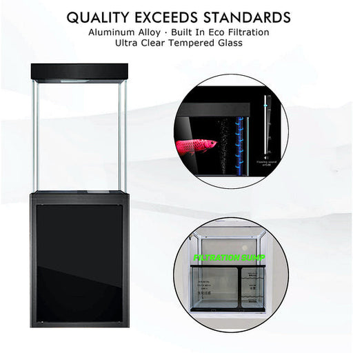 Aqua Dream 40 Gallon Tempered Glass Aquarium Black [AD-620-ABK] - Aquadream - Ambient Home