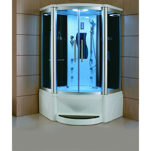 Mesa WS-609P Steam Shower with Jetted Tub-Blue Glass (48"L x 48"W x 85"H) - Mesa - Ambient Home