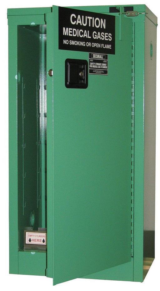 Securall  MG109FL - MedGas Full Fire Lined Oxygen Gas Cylinder Storage Cabinet - Stores 9-12 D, E Cylinders - Securall - Ambient Home