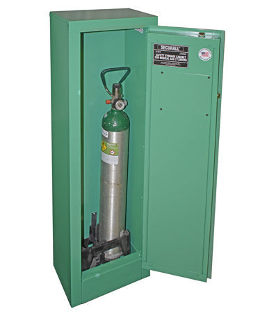 Securall   MG102FL - MedGas Oxygen Gas Cylinder Full Fire Lined Storage Cabinet - Stores 1-2 D, E Cylinders - Securall - Ambient Home