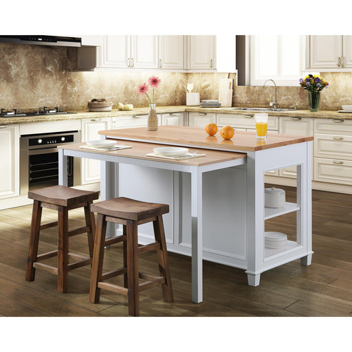 Design Element Medley 54 Inch White Kitchen Island with Slide Out Table - Design Element - Ambient Home