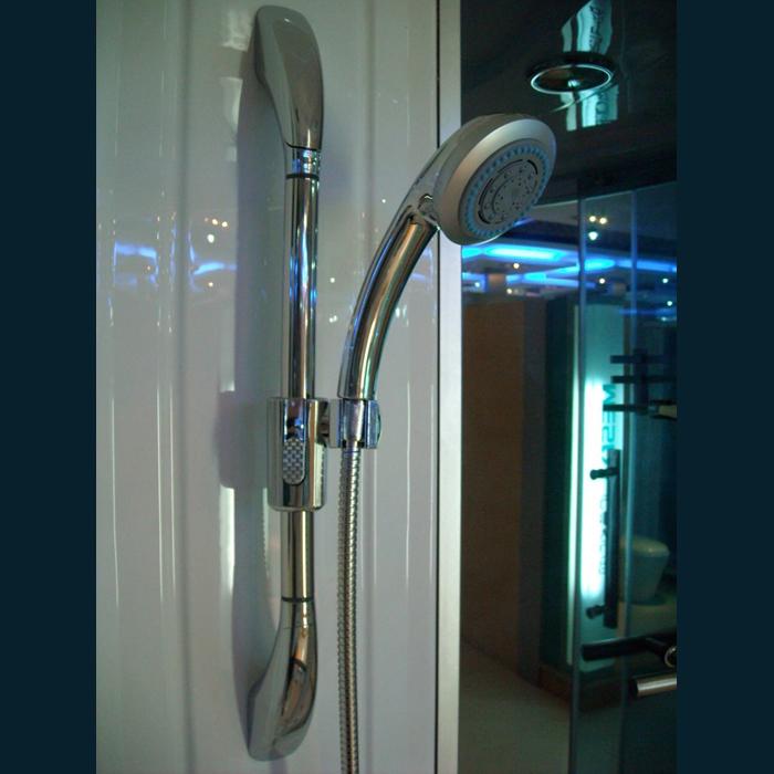 Mesa WS-702A Steam Shower with Jetted Tub-Blue Glass (61"L X 61"W X 89"H) - Mesa - Ambient Home