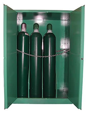 Securall  MG106HFL - MedGas Full Fire Lined Oxygen Gas Cylinder Storage Cabinet - Stores 9-12 H Cylinders - Securall - Ambient Home