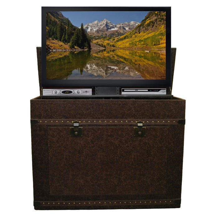 TV Lift Cabinet for 46" Flatscreen TVs - Elevate by Touchstone, Leather Vintage 72007 - Touchstone - Ambient Home