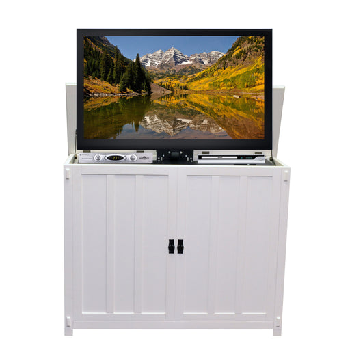 TV Lift Cabinet for 50" Flatscreen TVs - Elevate by Touchstone, White 72013 - Touchstone - Ambient Home