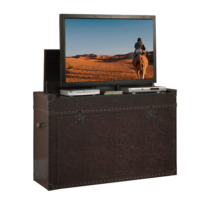 TV Lift Cabinet for 50" Flatscreen TVs - Ellis Trunk by Touchstone, Leather 73007 - Touchstone - Ambient Home