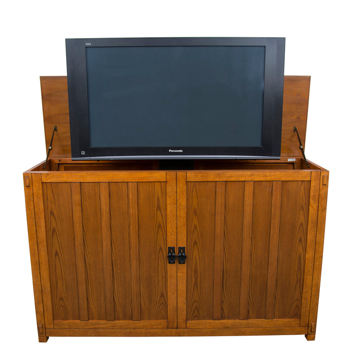 TV Lift Cabinet for 65" Flatscreen TVs - Grand Elevate by Touchstone, Light Oak 74006 - Touchstone - Ambient Home