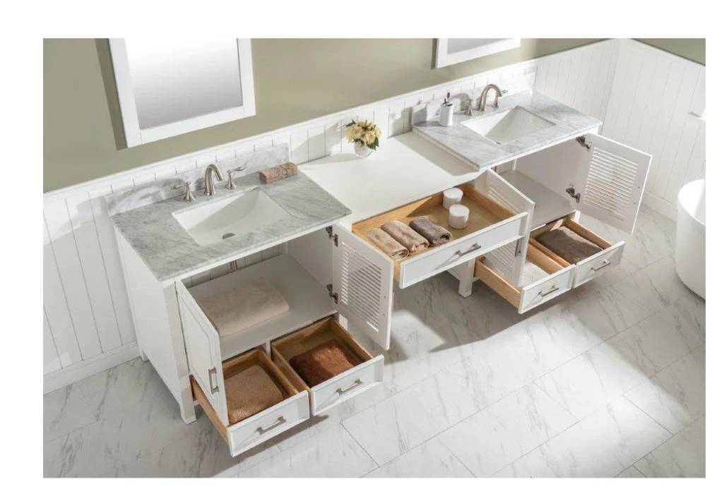 Design Element Estate 102" White Double Sink Bathroom Vanity Modular - Design Element - Ambient Home