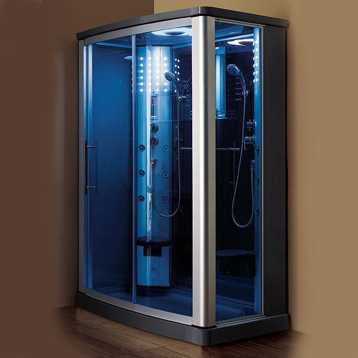 Mesa WS-803L Steam Shower With Blue Glass (54"L x 35"W x 85"H) - Mesa - Ambient Home