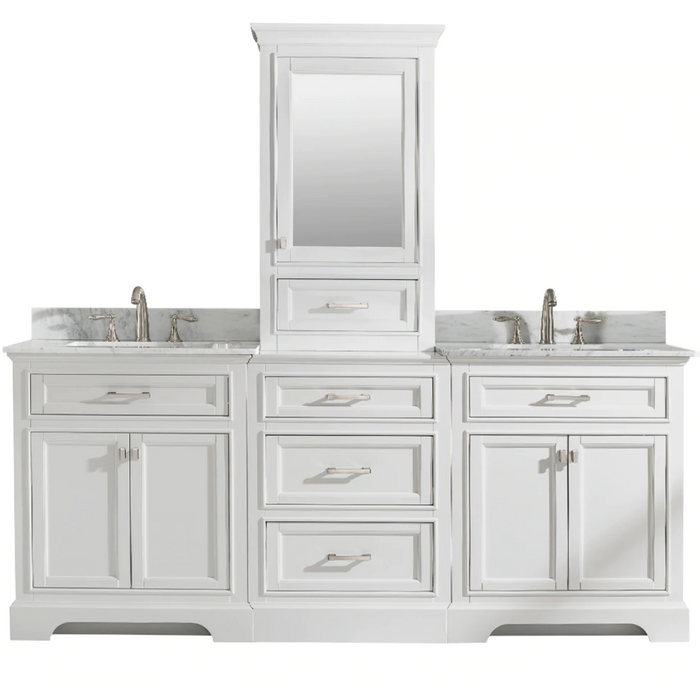 Design Element Milano 96" Double Sink Bathroom White Vanity Modular Set - Design Element - Ambient Home