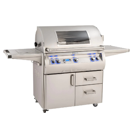 Fire Magic Echelon Diamond E790S 36-Inch Natural/Propane Gas Grill W/ Side Burner, One Infrared Burner, Magic View Window, Rotisserie, & Digital Thermometer - E790S-8L1N-62-W/E790S-8L1P-62-W - Fire Magic - Ambient Home