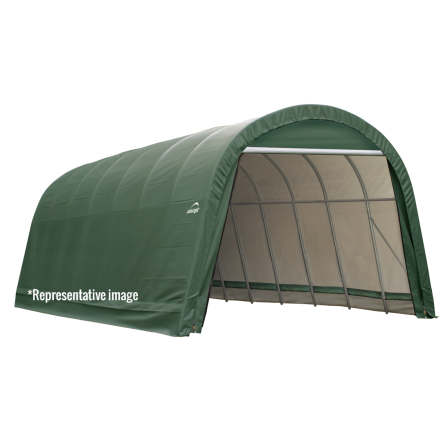 ShelterLogic 15x28X12 Round Style Roof Shelter, Grey/Green Cover - ShelterLogic - Ambient Home