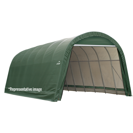 ShelterLogic 15x24X12 Round Style Roof Shelter, Grey/Green Cover - ShelterLogic - Ambient Home