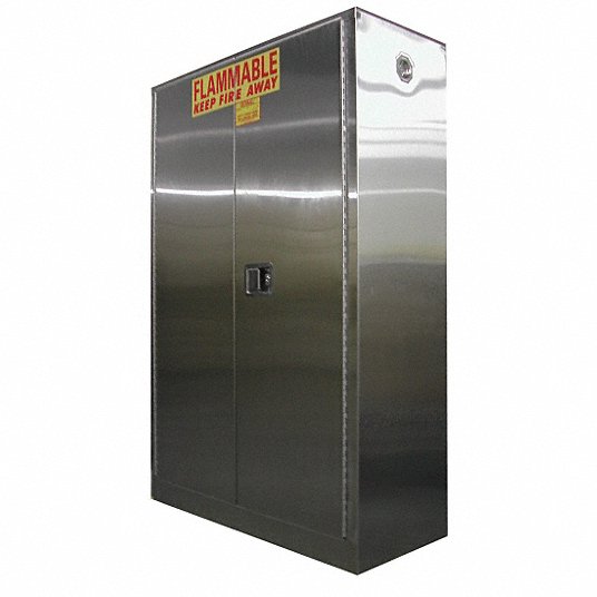 Securall  A345-SS - Stainless Steel Flammable Storage Cabinet - 45 Gal. Storage Capacity - Securall - Ambient Home