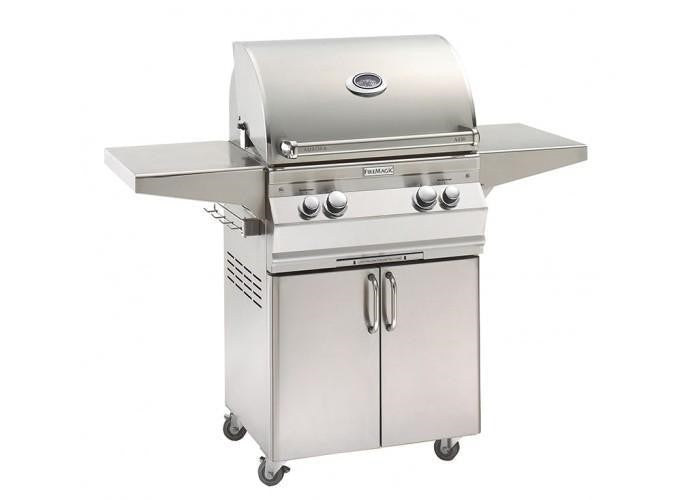 Fire Magic Grills A430S-8LAP-62 Aurora 24 Inch Portable Grill with Analog Thermometer and Back Burner, Liquid Propane, Infrared burner "L" Burner - Fire Magic - Ambient Home