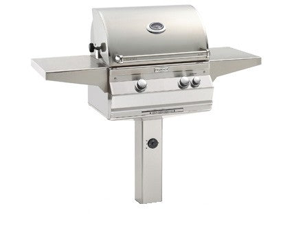 Fire Magic Grills A430S-7EAN-P6 Aurora 24 Inch Patio Post Mount Gas Grill with Analog Thermometer, Natural Gas, Cast Stainless Steel "E" - Fire Magic - Ambient Home
