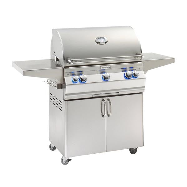 Fire Magic Grills A540S-8EAN-62 Aurora 30 Inch Portable Grill with Analog Thermometer and Back Burner, Natural Gas, Cast Stainless Steel "E" - Fire Magic - Ambient Home