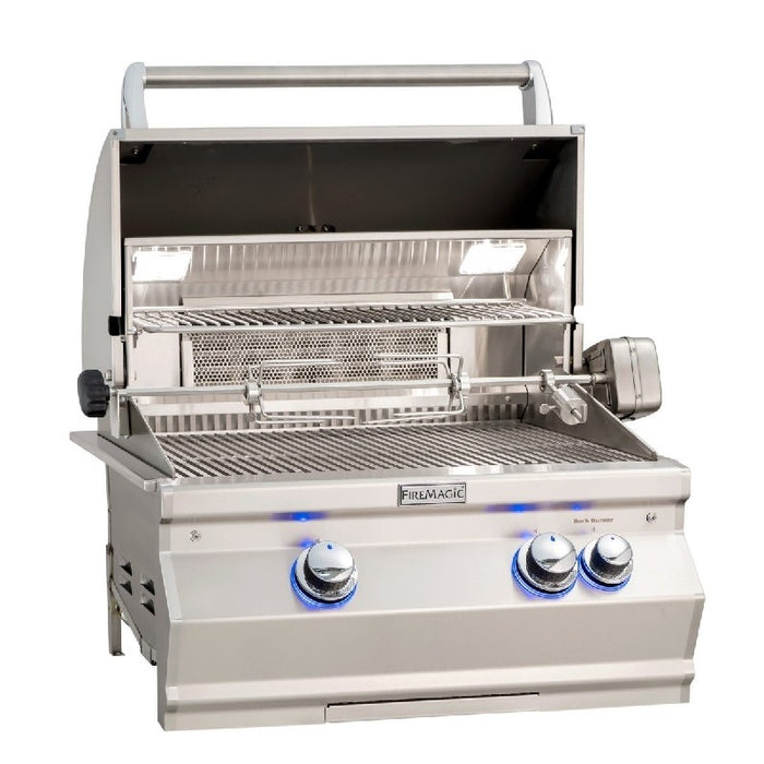 Fire Magic Grills A540S-8LAP-62 Aurora 30 Inch Portable Grill with Analog Thermometer and Back Burner, Liquid Propane, Infrared burner "L" Burner - Fire Magic - Ambient Home