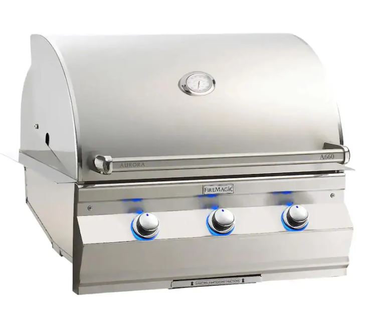 Fire Magic Aurora A660I 30-Inch Built-In Natural Gas / Propane Gas Grill With One Infrared Burner And Analog Thermometer - A660I-7LAN / A660I-7LAP - Fire Magic - Ambient Home