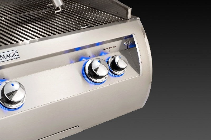 Fire Magic Grills Aurora 62 1/4 Inch Free-Standing Grill with Rotisserie, Single Side Burner and Analog Thermometer, Natural Gas / Propane Gas Cast Stainless Steel "E" - A660S-8EAN-62 / A660S-8EAP-62 - Fire Magic - Ambient Home