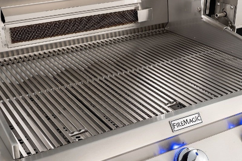 Fire Magic Grills Aurora Free-Standing Grill with Backburner, Rotisserie and Analog Thermometer, Natural Gas / Propane Gas Cast Stainless Steel "E" - A660S-8EAN-61 / A660S-8EAP-61 - Fire Magic - Ambient Home