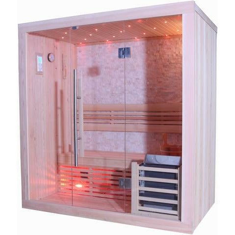 SunRay 3 Person Westlake Luxury Traditional Steam Sauna (300LX) (75"H x 71"W x 42"D) - Sunray Saunas - Ambient Home