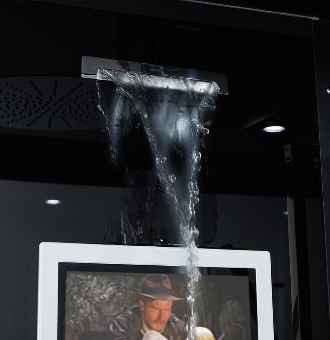 Maya Bath Anzio Black-Steam Shower w/ TV - 57" x 37" x 88" - Maya Bath - Ambient Home