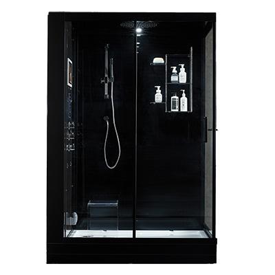 Maya Bath Anzio Black-Steam Shower w/ TV - 57" x 37" x 88" - Maya Bath - Ambient Home