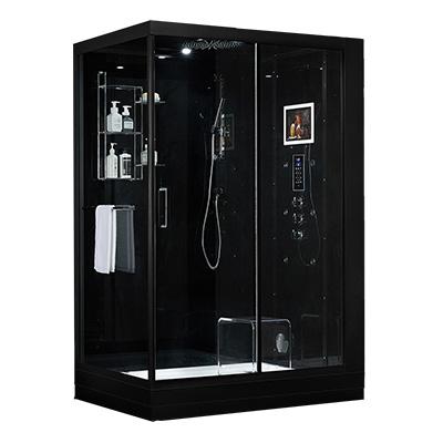 Maya Bath Anzio Black-Steam Shower w/ TV - 57" x 37" x 88" - Maya Bath - Ambient Home