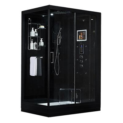 Maya Bath Anzio Black-Steam Shower w/ TV - 57" x 37" x 88" - Maya Bath - Ambient Home