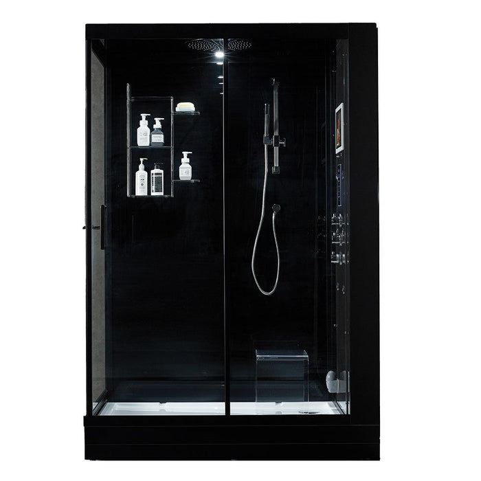 Maya Bath Anzio Black-Steam Shower w/ TV - 57" x 37" x 88" - Maya Bath - Ambient Home