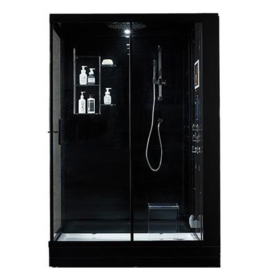 Maya Bath Anzio Black-Steam Shower w/ TV - 57" x 37" x 88" - Maya Bath - Ambient Home