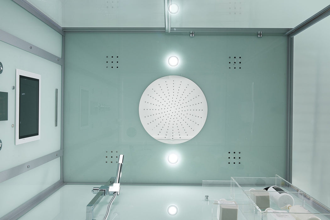 Maya Bath Anzio White-Steam Shower w/ TV - 57" x 37" x 88" - Maya Bath - Ambient Home