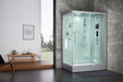 Maya Bath Anzio White-Steam Shower w/ TV - 57" x 37" x 88" - Maya Bath - Ambient Home