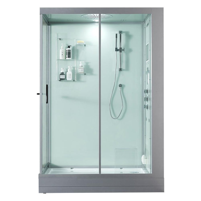 Maya Bath Anzio White-Steam Shower w/ TV - 57" x 37" x 88" - Maya Bath - Ambient Home