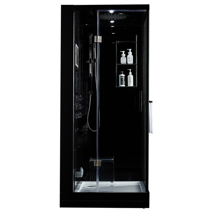 Maya Bath Arezzo Black-Steam Shower w/ TV - 37" x 37" x 88" - Maya Bath - Ambient Home