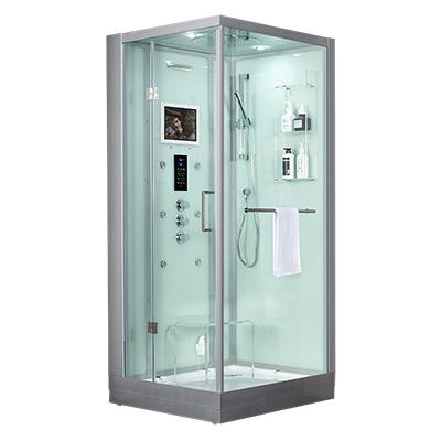 Maya Bath Lucca White-Steam Shower w/ TV - 47" x 33" x 88" - Maya Bath - Ambient Home