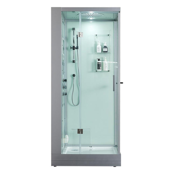 Maya Bath Arezzo White-Steam Shower w/ TV - 37" x 37" x 88" - Maya Bath - Ambient Home