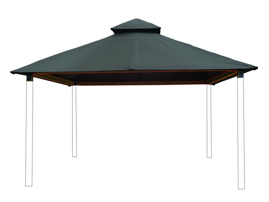 Riverstone Industries 14 ft. sq. ACACIA Gazebo Roof Framing and Mounting Kit With OutDURA Canopy - Riverstone - Ambient Home