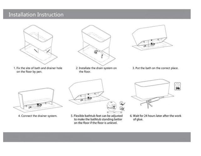 Legion Furniture WJ8614-W 68.9 Inch White Matt Solid Surface Tub, No Faucet - Legion Furniture Tubs - Ambient Home