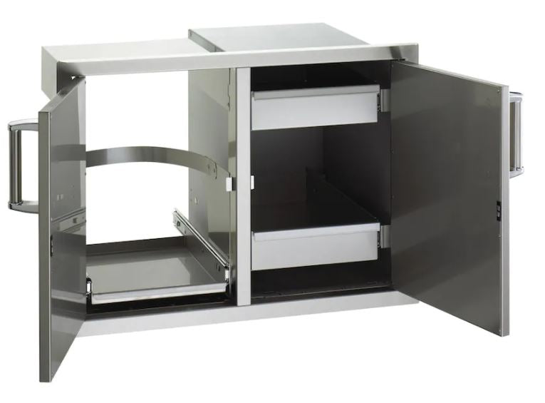 Fire Magic Premium Flush 30-Inch Double Access Door With Drawers And Propane Tank Storage With Soft Close - 53930SC-12T - Fire Magic - Ambient Home