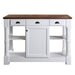Design Element  Monterey 36 In. Kitchen Island With Espresso Finish Wood Veneer/Dark Walnut Finished Countertop in White - Design Element - Ambient Home