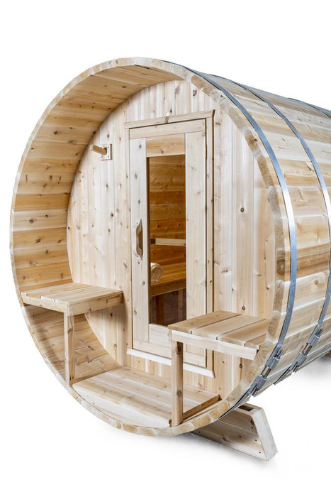 Dundalk Canadian Timber 2-4 Person Serenity Barrel Sauna - CTC2245W - Dundalk LeisureCraft Saunas - Dundalk LeisureCraft - Ambient Home