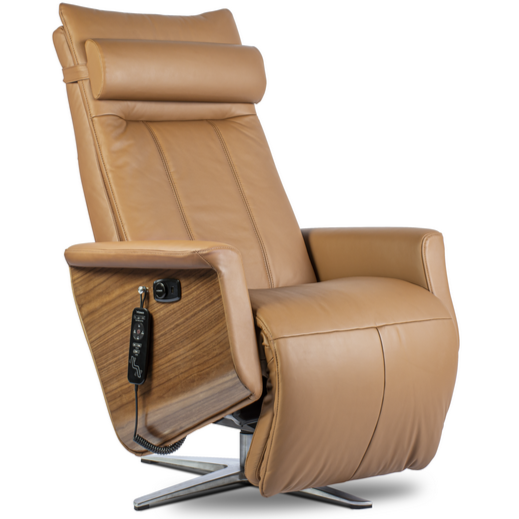 Svago Swivel Zero Gravity Toffee And Walnut Recliner (SV-500-78-WN) - Svago - Ambient Home