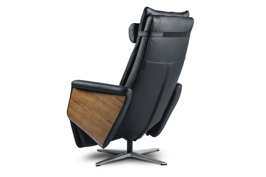 Svago Swivel Zero Gravity Taupe And Walnut Recliner (SV-500-29-WN) - Svago - Ambient Home