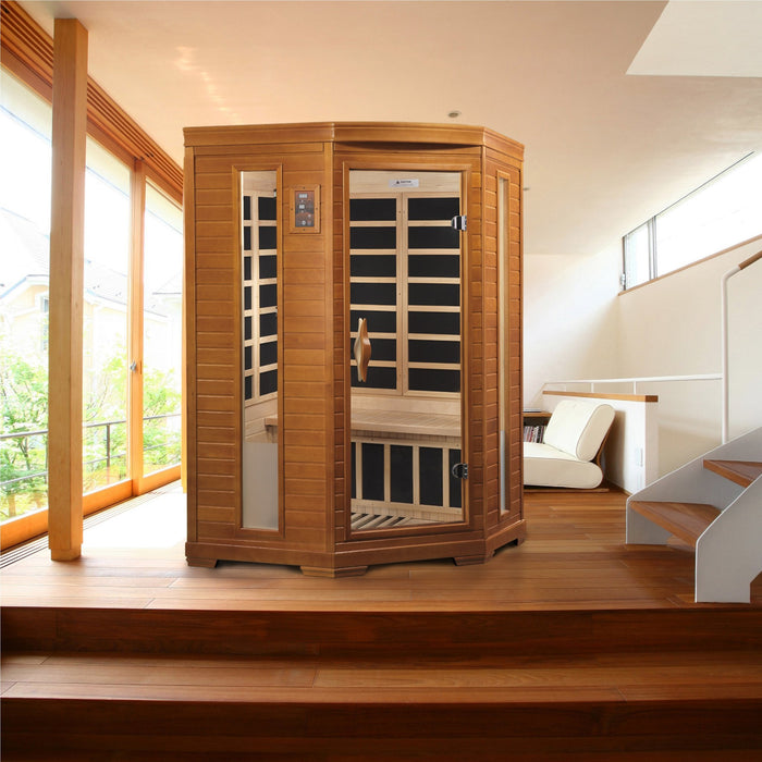 Golden Designs Dynamic "Heming" 2-person corner Low EMF Far Infrared Sauna - Golden Designs - Ambient Home