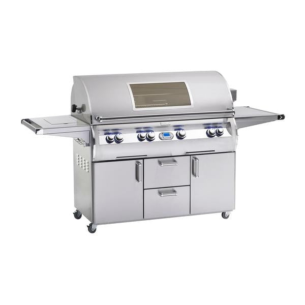 Fire Magic Grills E1060S-8E1N-62-W/E1060S-8E1P-62-W Echelon Diamond 117 Inch Free-Standing Grill with Single Side Burner, Rotisserie, Digital Thermometer and View Window, Natural/Propane Gas, Cast Stainless Steel "E" - Fire Magic - Ambient Home