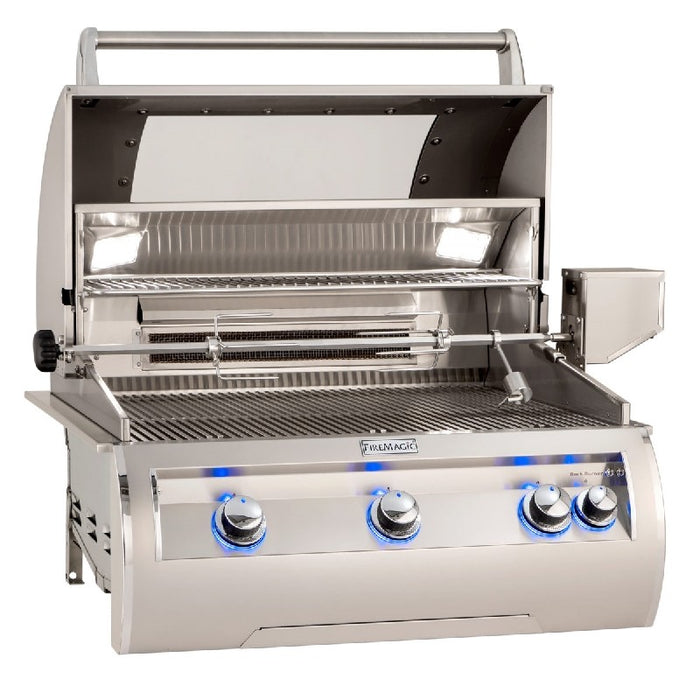 Fire Magic Grills E660I-8EAN-W/E660I-8EAP-W Echelon 31 1/4 Built-In Grill with Analog Thermometer and View Window, Natural/Propane Gas, Cast Stainless Steel "E" - Fire Magic - Ambient Home
